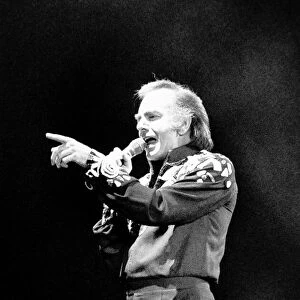 Singer Neil Diamond who had a hit with Sweet Caroline. He is pictured here live in