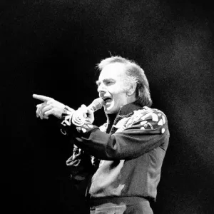 Singer Neil Diamond who had a hit with Sweet Caroline. He is pictured here live in