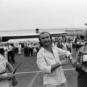 Singer Phil Collins & wife Jill Travelman at London Heathrow Airport