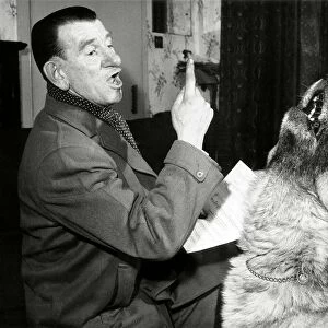 Singing Alsatian Dog Mac with his owner and manager John McQueen