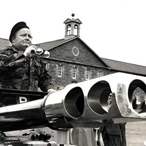 Sir Harry Secombe in 1976 when he was made a honorary Welsh Gunner at Raglan barracks