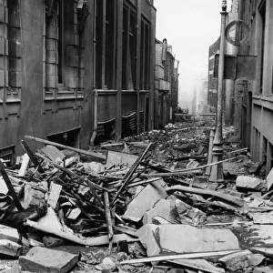 Slaney Street off Steelhouse Lane in Birmingham, packed with debris after a heavy night