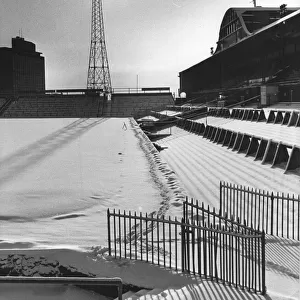 A snow covered St James Park in February 1978. Apart from the addition of