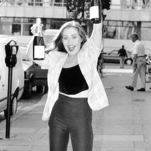 Sonia singer and actress 21 yr outside BBC London celebrating being chosen to represent