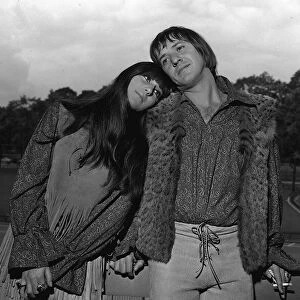 Sonny and Cher at the Hilton hotel after arriving from America to promote their new