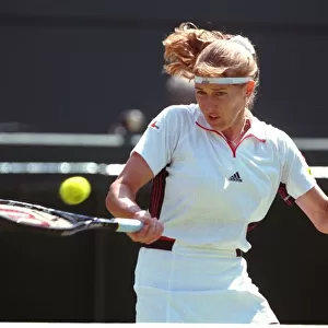 Steffi Graf competing on the 3rd day of The Wimbledon Championships 1998