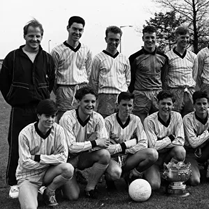 Stockton School Under 16 Team. 15th May 1989. Pictured with secretary of Stockton