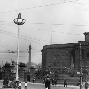 Street scene at the Old Haymarket in Liverpool, showing one of the new four erected "