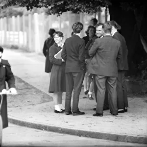 Students gathered outside at Aylesbury Grammar School. June 1960 M4451-001