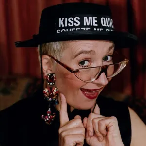 Sue Pollard actress comedian wearing kiss me quick hat A©mirrorpix