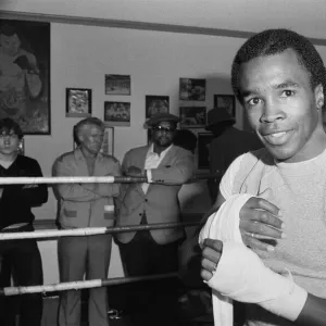 Sugar Ray Leonard in the Thomas A Becket gym. Old Kent Road