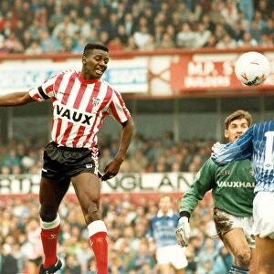 Sunderland Associated Football Club - Gary Bennett heads the ball 20 October 1990