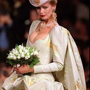 Super model Claudia Schiffer, on January 22 1997 in Paris at the Yves Saint Laurent
