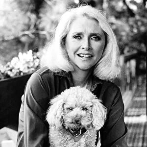 Susan Flannery actress with her pet dog Oxnard star in Dallas February 1981