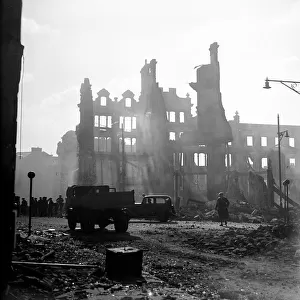 Swansea as dawn breaks after three night blitz attack by the German luftwaffe in World
