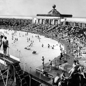 Swimming is popular, as this view of Southports open air pool shows