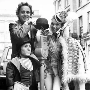 Sylvester McCoy, David Rappaport and Cinderella principal boy June Shand in December 1979