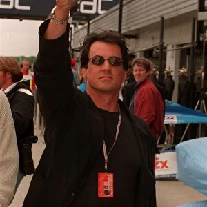Sylvester Stallone Actor July 98 American actor at silverstone racetrack for