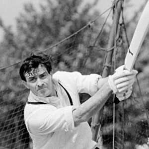 Ted Dexter and Fred Trueman in the nets Sport Cricket 1960s May 1968