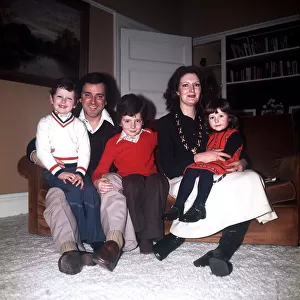 Terry Wogan with wife and family at home 1976
