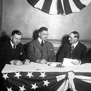 Tex Rickard signing Jack Dempsey to fight Willard for Heavyweight Championship of