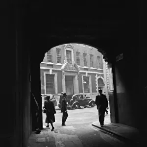 Threadneedle Street, London seen from Austin Friars 12th March 1954