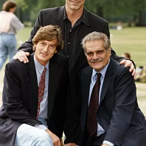 Timothy Dalton Actor with Nigel Havers and Omar Sharif at the launch of a new series for
