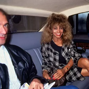 Tina Turner in back of limousine June 1987