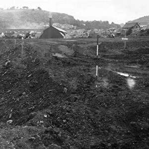 The tip at the old Prince of Wales colliery at Abercarn is being leveled to make an