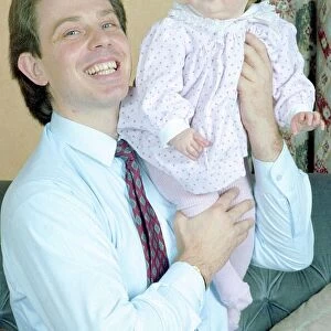 Tony Blair and family December 1988 Tony Blair future labour prime minister with