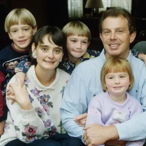 Tony Blair at home with his family