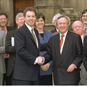 Tony Blair and other Labour MPs greeted Ben Chapman the New Labour MP when he arrived at