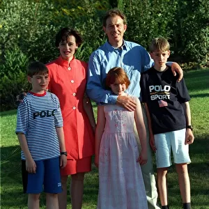 Tony Blair Prime Minister with family in Tuscany August 1997