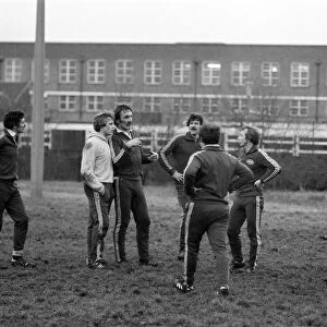 Tony Neary (light coloured top), England rugby player, training with the England rugby