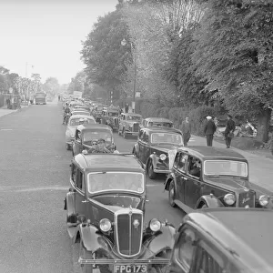 Traffic scene on the Brighton Road at Posley on Whit Monday 1955 Local Caption