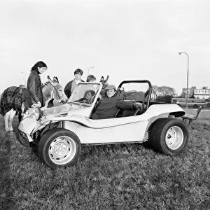 Transport. Motor cars. The new GP Bugle Buggy, an open roadster with a tough fibreglass