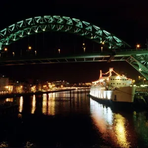 The Tuxedo Royale nightclub moored underneath the Tyne Bridge