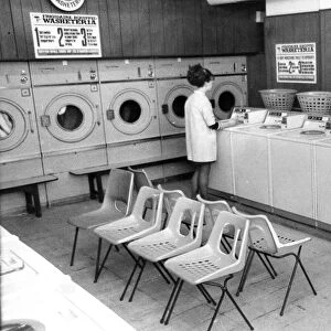 A typical laundry in February 1970. The Washeteria on Hadrian Road, Wallsend