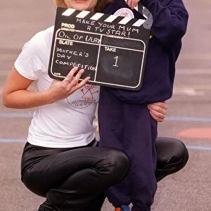 Ulrika Jonsson TV Presenter with seven year old Joseph Ryle in the launch of Make Your