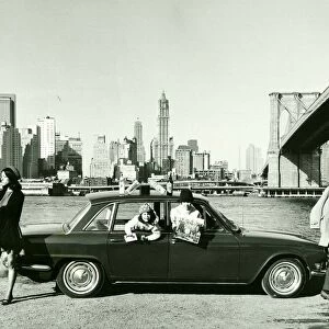 USA New York Brooklyn bridge Manhattan Skyline Peter Udell and Wife Joan