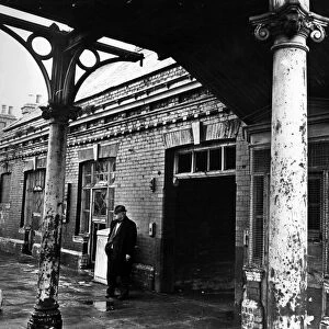 The vandalised and derelict Blaydon Railway Station on 19th January 1977