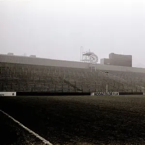 View of the Clock End of Highbury Stadium, Arsenal Football Ground. December 1984