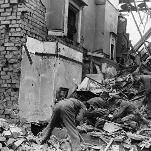 View of the damage to to Mark Street, Cardiff following an air raid by bombers German