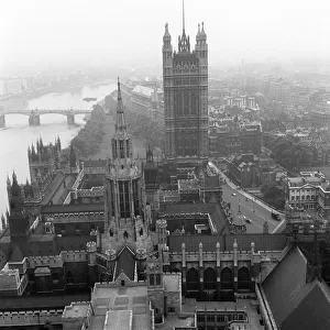 View of the Palace of Westminster seen from the top of the Queen Elizabeth Tower