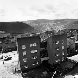 A view of part of the Penrhys housing estate with Tonypandy in the distance down