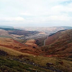 A view of Treorchy, Rhondda Cynon Taf, Rhondda Fawr Valley, Wales. February 1998