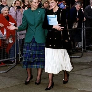 Virginia Bottomley health secretary with Princess Diana who is attending a briefing at
