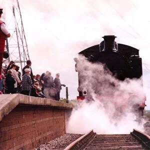 Visitors wath the steam trains in action at the Stephenson Railway Museum, Silverlink