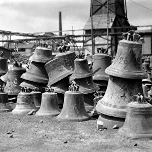 War salvage: Pictures taken in a German smelting yard at Hamburg which shows the shortage