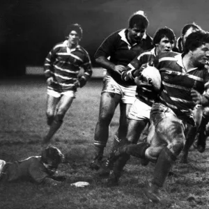 Wayne Hall, Bridgend Rugby Union Player, match action, against South Wales Police